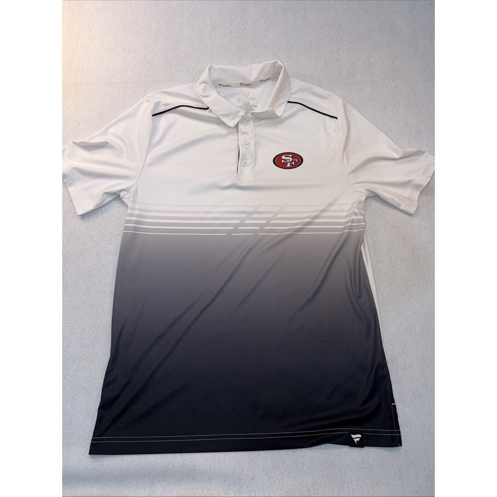 NFL Fanatics Men L San Francisco‎ 49ers Logo Polo Shirt Performance Short Sleeve